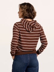 Brakeburn Brown Whitefield Texture Stripe Hoodie - Image 2 of 6