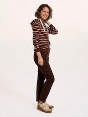 Brakeburn Brown Whitefield Texture Stripe Hoodie - Image 3 of 6