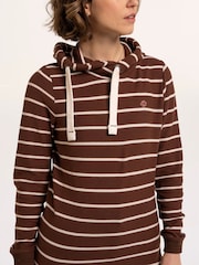 Brakeburn Brown Whitefield Texture Stripe Hoodie - Image 4 of 6