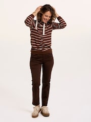 Brakeburn Brown Whitefield Texture Stripe Hoodie - Image 5 of 6