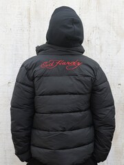 Hype X Ed Hardy Kids Black Tiger Puffer Jacket - Image 3 of 9
