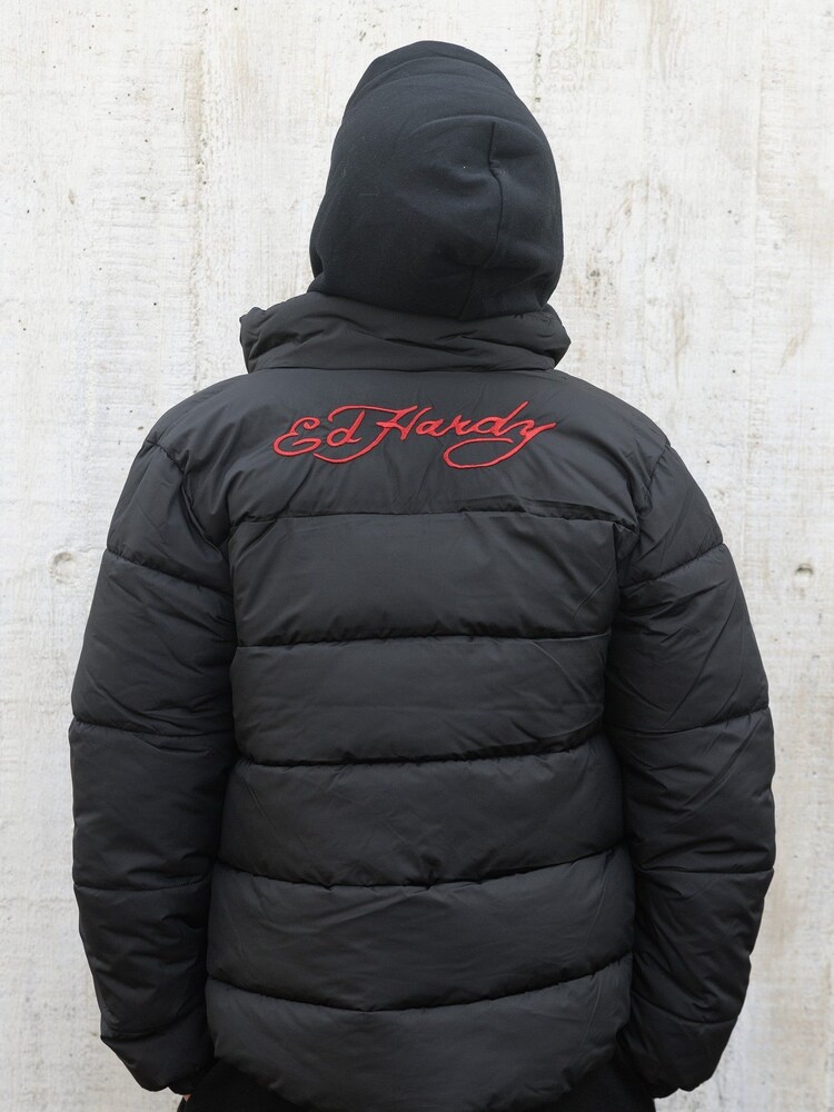 Hype X Ed Hardy Kids Black Tiger Puffer Jacket - Image 3 of 9