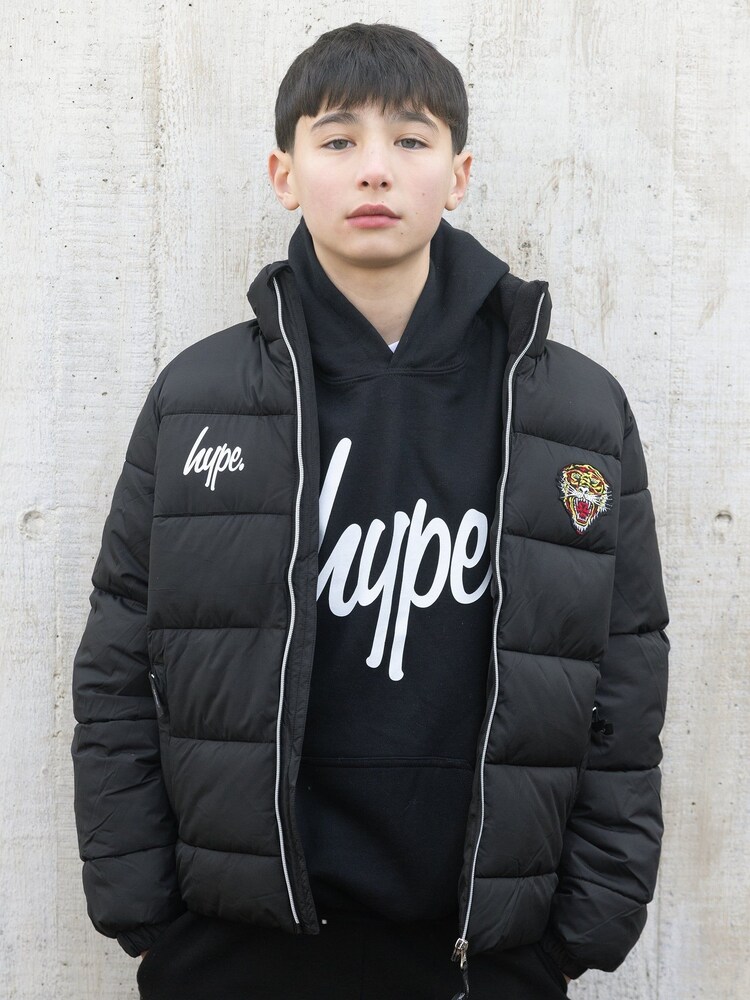 Hype X Ed Hardy Kids Black Tiger Puffer Jacket - Image 6 of 9