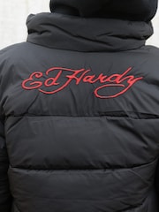 Hype X Ed Hardy Kids Black Tiger Puffer Jacket - Image 9 of 9
