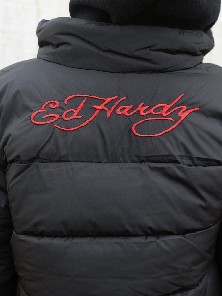 Hype X Ed Hardy Kids Black Tiger Puffer Jacket - Image 9 of 9