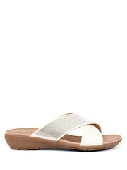 Pavers Embellished Cross Strap White Sandals - Image 2 of 6