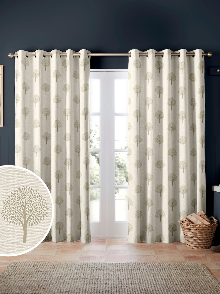 Emily Bond Linen Yew Tree Made to Measure 100% Cotton Curtains - Image 1 of 6