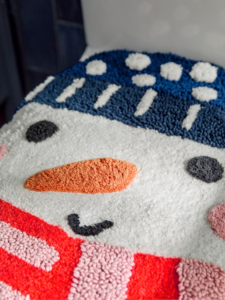 Multi Snowman Christmas 100% Cotton Toilet Seat Cover - Image 2 of 4