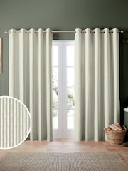 Emily Bond Sage Green Oscar Stripe Made to Measure Curtains - Image 1 of 9
