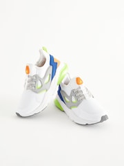 White/Lime Green Elastic Lace Trainers - Image 1 of 6