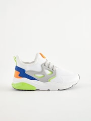 White/Lime Green Elastic Lace Trainers - Image 2 of 6