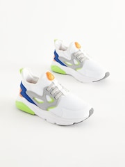White/Lime Green Elastic Lace Trainers - Image 6 of 6