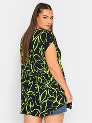 Yours Curve Black Ruched V-Neck Blouse - Image 3 of 4