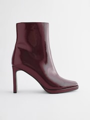 Burgundy Red Forever Comfort® Squared Toe Ankle Heeled Boots - Image 4 of 5