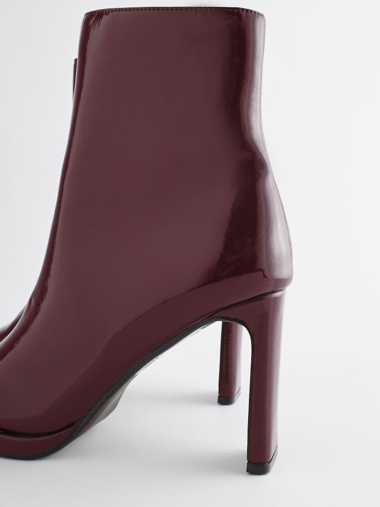Burgundy Red Forever Comfort® Squared Toe Ankle Heeled Boots - Image 5 of 5
