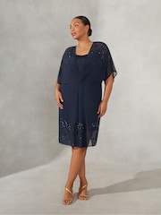 Live Unlimited Curve - Navy Blue Embellished Dress - Image 4 of 8