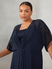 Live Unlimited Curve - Navy Blue Embellished Dress - Image 5 of 8