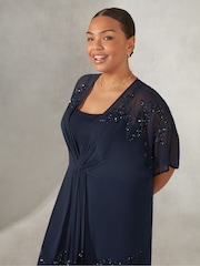 Live Unlimited Curve - Navy Blue Embellished Dress - Image 6 of 8