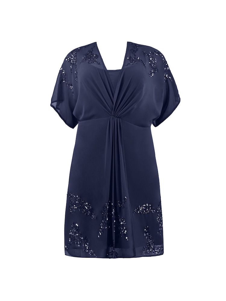 Live Unlimited Curve - Navy Blue Embellished Dress - Image 8 of 8
