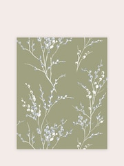 Laura Ashley Moss Green Pussy Willow 10M Wallpaper - Image 3 of 4