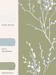 Laura Ashley Moss Green Pussy Willow 10M Wallpaper - Image 4 of 4