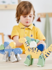 JoJo Maman Bébé Green Wooden Transforming Dinosaur Playset - Image 1 of 12