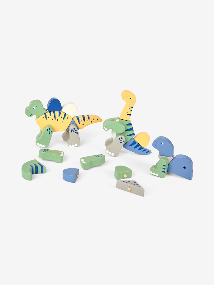 JoJo Maman Bébé Green Wooden Transforming Dinosaur Playset - Image 12 of 12