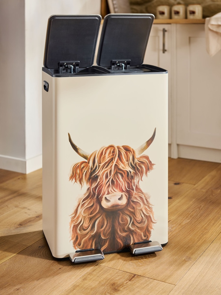 Natural Hamish The Highland Cow 60 Litre Soft Close Pedal Bin - Image 2 of 5 Natural Hamish The Highland Cow 60 Litre Soft Close Pedal Bin - Image 2 of 5