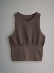The Set Brown/Nude 2 Pack Seamless Ribbed Vest Tops - Image 10 of 11