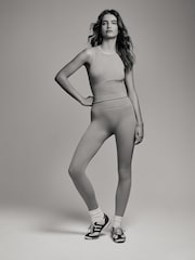 The Set Brown/Nude 2 Pack Seamless Ribbed Vest Tops - Image 3 of 11