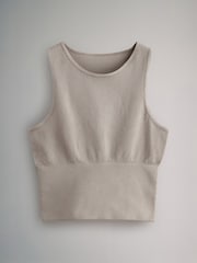 The Set Brown/Nude 2 Pack Seamless Ribbed Vest Tops - Image 9 of 11