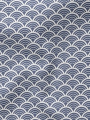 Navy Blue Stretch Oxford Printed Long Sleeve Shirt - Image 8 of 8