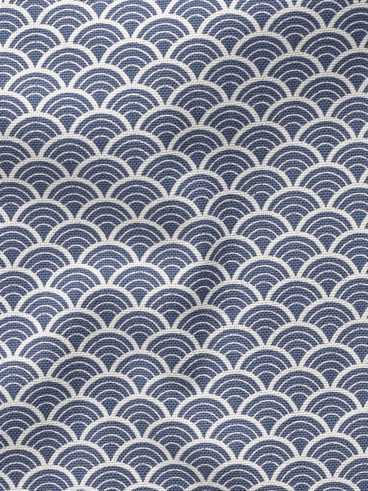 Navy Blue Stretch Oxford Printed Long Sleeve Shirt - Image 8 of 8