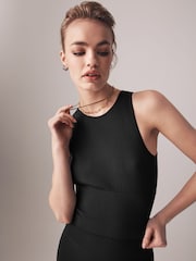 The Set Black/Grey 2 Pack Seamless Ribbed Vest Tops - Image 6 of 9