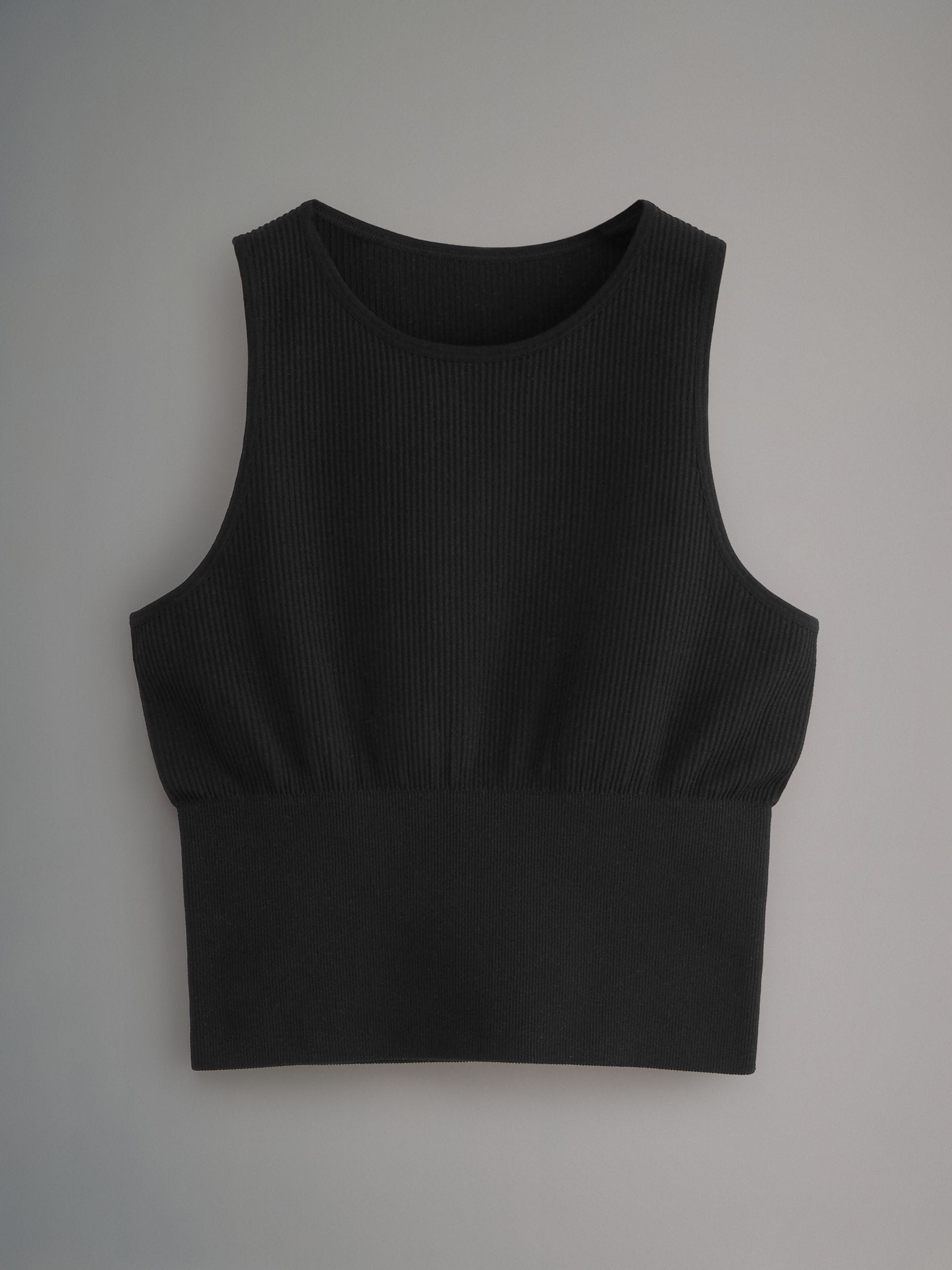 Buy The Set Black/Grey 2 Pack Seamless Ribbed Vest Tops from the