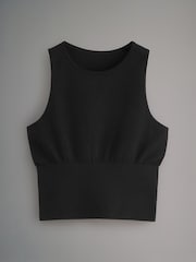 The Set Black/Grey 2 Pack Seamless Ribbed Vest Tops - Image 8 of 9