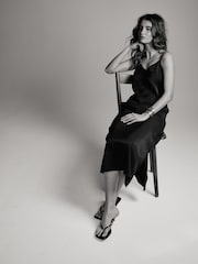 The Set Black/Khaki Green 2 Pack Midi Strappy Slip Dress - Image 5 of 18