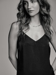 The Set Black/Khaki Green 2 Pack Midi Strappy Slip Dress - Image 6 of 18