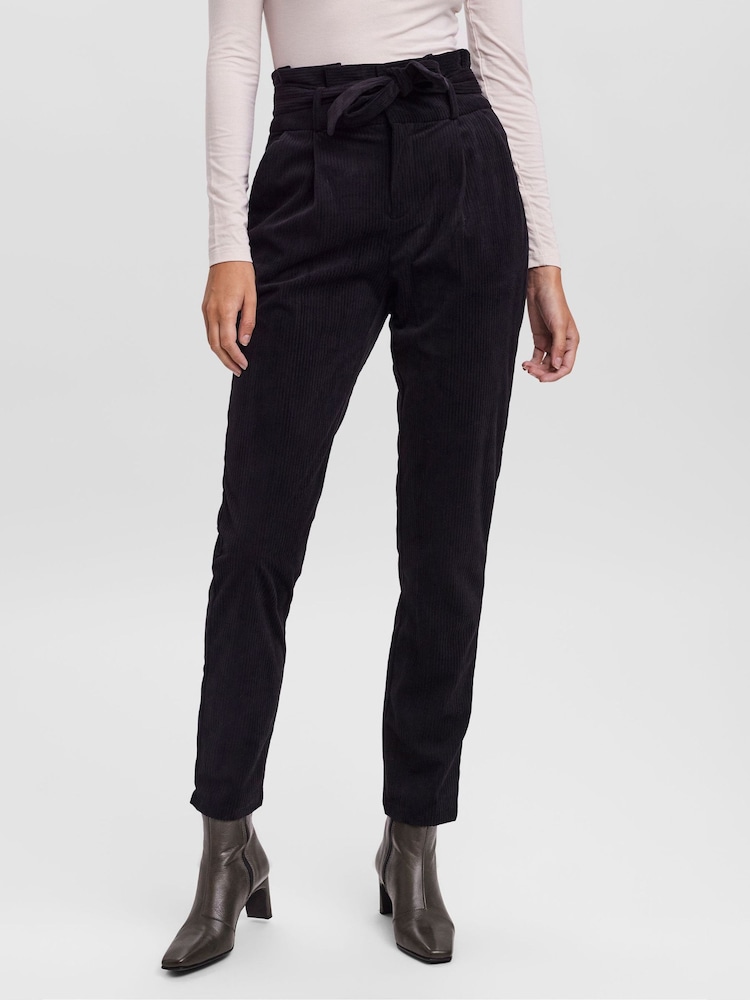 VERO MODA Black Petite High Waisted Paperbag Trousers - Image 1 of 7