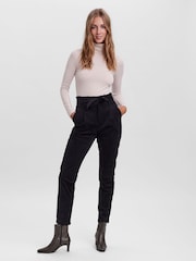 VERO MODA Black Petite High Waisted Paperbag Trousers - Image 3 of 7