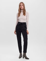 VERO MODA Black Petite High Waisted Paperbag Trousers - Image 4 of 7