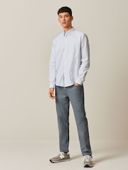 White Stretch Oxford Printed Long Sleeve Shirt - Image 2 of 8