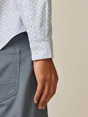 White Stretch Oxford Printed Long Sleeve Shirt - Image 5 of 8