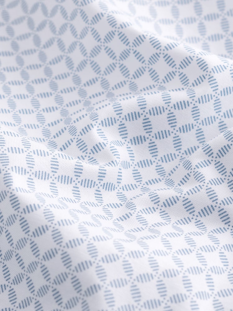 White Stretch Oxford Printed Long Sleeve Shirt - Image 8 of 8