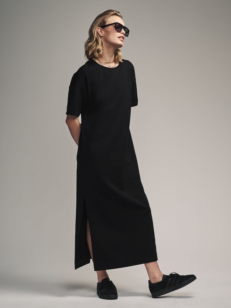The Set Black/Nude 2 Pack Heavyweight Longline 100% Cotton T-Shirt Dress - Image 1 of 7 The Set Black/Nude 2 Pack Heavyweight Longline 100% Cotton T-Shirt Dress - Image 1 of 7