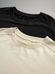 The Set Black/Nude 2 Pack Heavyweight Longline 100% Cotton T-Shirt Dress - Image 7 of 7