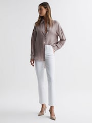 Reiss Crisp White Cindy Paige Straight Leg High Rise Jeans - Image 1 of 5
