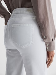 Reiss Crisp White Cindy Paige Straight Leg High Rise Jeans - Image 4 of 5