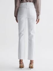 Reiss Crisp White Cindy Paige Straight Leg High Rise Jeans - Image 5 of 5