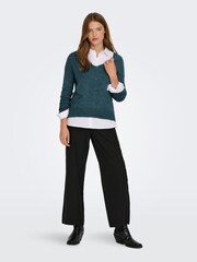 Blau - Jdy Weicher Pullover mit V-Ausschnitt - Bild 3 von 6